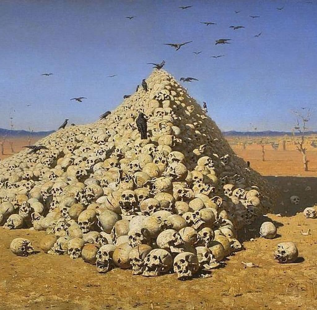 نادرشاه هرم&zwnj;هایی از جمجمه ساخت و گوش رعایا را برید